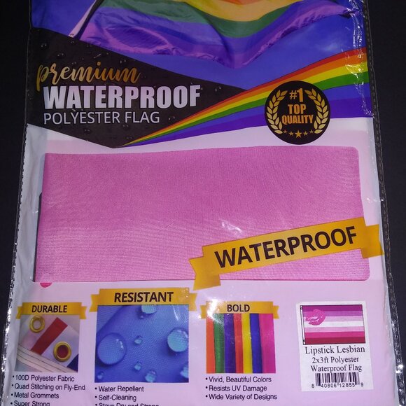 Premium Waterproof Lipstick Lesbian Flag Pink Polyester 2x3 Feet - Picture 1 of 3